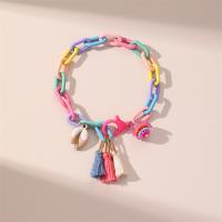 Fashion Jewelry Anklet Acrylic handmade for woman multi-colored Length Approx 27.7 cm Sold By PC