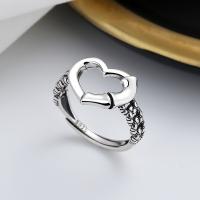 925 Sterling Silver Finger Rings Heart Antique finish fashion jewelry & for woman nickel lead & cadmium free 12mm Sold By PC