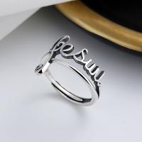 925 Sterling Silver Finger Rings Alphabet Letter Antique finish fashion jewelry & for woman nickel lead & cadmium free 15mm Sold By PC