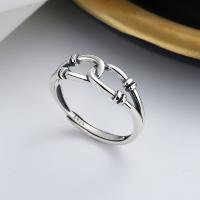 925 Sterling Silver Finger Rings, Antique finish, fashion jewelry & for woman, nickel, lead & cadmium free, 6mm, Sold By PC