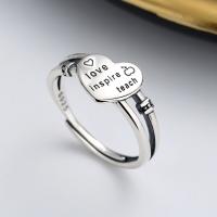 Sterling Silver Jewelry Finger Ring, 925 sterline d'argento, Cuore, gioielli di moda & per la donna, assenza di nichel,piombo&cadmio, 9mm, Venduto da PC