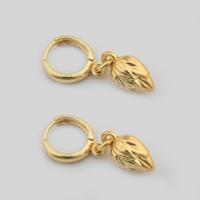 Brass Leverback Earring, Flower, high quality gold color plated, fashion jewelry & for woman, nickel, lead & cadmium free, 28x12x8mm, Sold By Pair