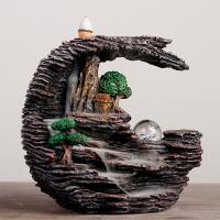 Backflow Incense Burner, Resin, handmade, for home and office & durable, 175x165mm, Sold By PC
