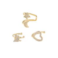 Fashion Earring Cuff and Wraps Brass plated & micro pave cubic zirconia & for woman nickel lead & cadmium free Sold By PC