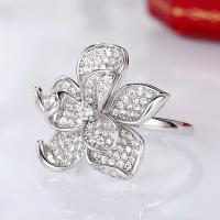 Cubic Zirconia Micro Pave Brass Ring & micro pave cubic zirconia & for woman nickel lead & cadmium free 23mm Sold By PC