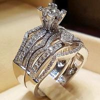 Fashion Brass Ring Set Unisex & micro pave cubic zirconia nickel lead & cadmium free Sold By Set
