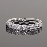 Cubic Zirconia Micro Pave Brass Ring & micro pave cubic zirconia & for woman nickel lead & cadmium free 3mm Sold By PC