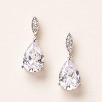 Brass Drop Earring Teardrop fashion jewelry & for woman & with cubic zirconia nickel lead & cadmium free Sold By Pair