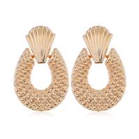 Boucles d'oreilles en alliage de zinc, ananas, Placage de couleur d'or, bijoux de mode & pour femme, 37x56mm, Vendu par paire