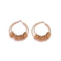 Boucles d'oreilles en alliage de zinc, Placage de couleur d'or, Double couche & bijoux de mode & pour femme, 60x60mm, Vendu par paire