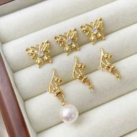 Brass Earring Stud Component, plated, DIY & different designs for choice, golden, nickel, lead & cadmium free, Sold By PC