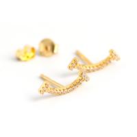 Boucle d'oreille bijoux en argent sterling, argent sterling 925, avec zircon cubique, Placage, pour femme, plus de couleurs à choisir, 15mm, Vendu par paire