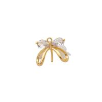 Cubic Zirconia Brass Pendants with Cubic Zirconia Butterfly plated for woman Sold By Pair