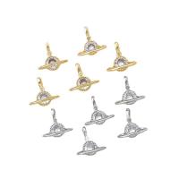 Cubic Zirconia Brass Pendants, with Cubic Zirconia, real gold plated, for woman, more colors for choice, 10x10mm, Sold By Pair