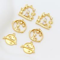 Μενταγιόν Brass Κοσμήματα, Ορείχαλκος, επίχρυσο, DIY & διαφορετικά στυλ για την επιλογή, χρυσαφένιος, Sold Με PC