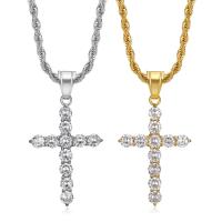 Titanstahl Halskette, Kreuz, verschiedene Stile für Wahl & Micro pave Zirkonia & für Frau, Länge:ca. 23.6 ZollInch, verkauft von PC
