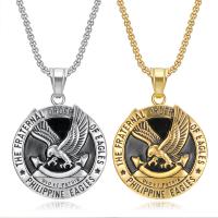 Titanium Steel Necklace eagle Vacuum Ion Plating Unisex & enamel Length Approx 23.6 Inch Sold By PC