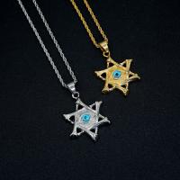 304 Stainless Steel Necklace with Resin Hexagram Vacuum Ion Plating Unisex & hollow Length Approx 23.6 Inch Sold By PC