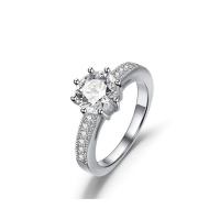 metal anillo, chapado en platina real, diverso tamaño para la opción & micro arcilla de zirconia cúbica & para mujer, tamaño:6-10, Vendido por UD