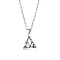 304 Stainless Steel Necklace, Triangle, fashion jewelry & different length for choice & Unisex, original color, 27x29mm, Sold By PC