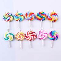 Polymer Clay Hangers, Lollipop, DIY, meer kleuren voor de keuze, 48x31mm, Verkocht door PC