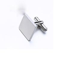 304 Stainless Steel Cufflinks, Square, for man, original color, 17mm, Sold By PC