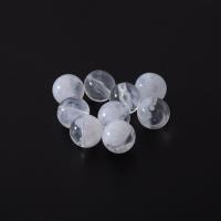 Transparent Acrylic Beads Round injection moulding white Sold By Lot
