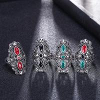 Tibetan Style Finger Ring, with Resin, fashion jewelry & different size for choice & for woman, more colors for choice, nickel, lead & cadmium free, 33x20mm, Sold By PC