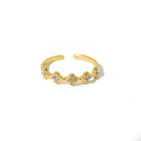Zirkonia Edelstahl-Finger- Ring, 304 Edelstahl, 14 K vergoldet, Modeschmuck & verschiedene Stile für Wahl & Micro pave Zirkonia & für Frau, goldfarben, verkauft von PC