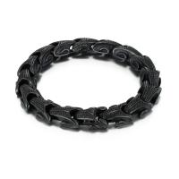 Bijoux bracelet en acier inoxydable, acier inoxydable 316L, bijoux de mode & unisexe & noircir, plus de couleurs à choisir, Longueur:22 cm, Vendu par PC