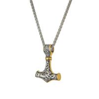Stainless Steel Jewelry Necklace 316L Stainless Steel Hammer of Thor Vacuum Ion Plating fashion jewelry & polished & Unisex Length 60 cm Sold By PC