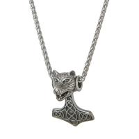 Stainless Steel Jewelry Necklace 316L Stainless Steel Wolf polished fashion jewelry & Unisex & blacken silver color Length 60 cm Sold By PC