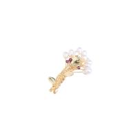Spille a perle d'acquadolce, ottone, with perla d'acquadolce coltivata naturalmente, placcato color oro, gioielli di moda & per la donna, multi-colore, 63x40mm, Venduto da PC