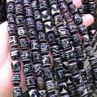 Natural Tibetan Agate Dzi Beads, barrel, polished, DIY, more colors for choice, 10x14mm, Sold Per Approx 38 cm Strand