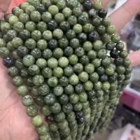 Perles en jade, Jade du Sud, Rond, poli, DIY & normes différentes pour le choix, vert, Vendu par Environ 38 cm brin