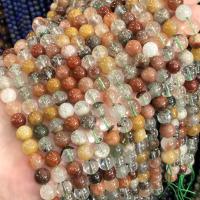 Natürlicher Quarz Perlen Schmuck, Phantomquarz, rund, poliert, DIY & verschiedene Größen vorhanden, gemischte Farben, verkauft per ca. 38 cm Strang