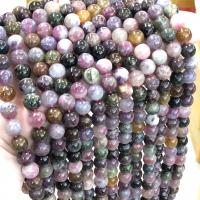 Perles bijoux en pierres gemmes, tourmaline, Rond, poli, DIY & normes différentes pour le choix, couleurs mélangées, Vendu par Environ 38 cm brin