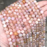 Perles agates, Agate aux fleurs de cerisier blanc, Rond, poli, DIY & normes différentes pour le choix, rose, Vendu par Environ 38 cm brin