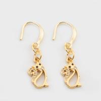 Cubic Zirconia Micro Pave Brass Earring high quality gold color plated fashion jewelry & micro pave cubic zirconia & for woman nickel lead & cadmium free Sold By Pair