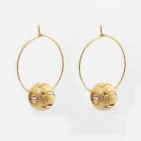 Brass Hoop Earring high quality gold color plated fashion jewelry & for woman nickel lead & cadmium free Sold By Pair
