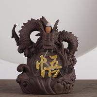 Backflow Incense Burner, Purple Clay, handmade, for home and office & durable, 160x200mm, Sold By PC