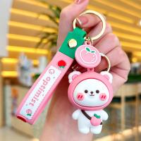 Tibetan Style Key Clasp, Soft PVC, with Tibetan Style, Bear, cute & multifunctional & Unisex, more colors for choice, 40x58mm, Sold By PC