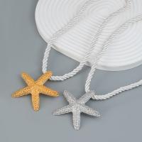 Tibetan Style Jewelry Necklace, with Nylon Cord, with 3.38inch extender chain, Starfish, fashion jewelry & for woman, more colors for choice, nickel, lead & cadmium free, 55mm, Length:Approx 16.57 Inch, Sold By PC