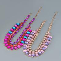 Zinc Alloy smykker halskæde, med 3.34inch extender kæde, tre lag & mode smykker & for kvinde, flere farver til valg, nikkel, bly & cadmium fri, Længde Ca. 16.92 inch, Solgt af PC