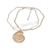 Zinc Alloy smykker halskæde, Conch, guldfarve belagt, 2 stykker & mode smykker & for kvinde, gylden, nikkel, bly & cadmium fri, Længde Ca. 16.57 inch, Solgt af sæt