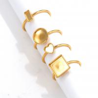 304 rustfrit stål Bezel Ring Base, du kan DIY & forskellige stilarter for valg, gylden, 10pc'er/Bag, Solgt af Bag