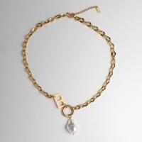 Edelstahl Schmuck Halskette, 304 Edelstahl, mit Kunststoff Perlen, poliert, Modeschmuck & für Frau, keine, Länge:ca. 15.75 ZollInch, verkauft von PC