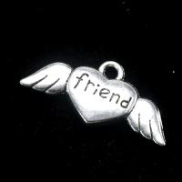 Zinc Alloy Heart Pendants antique silver color plated fashion jewelry & DIY Approx 4mm Sold By PC
