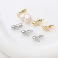 Brass Earring Stud Component, Rabbit, plated, DIY, more colors for choice, nickel, lead & cadmium free, 8x16x6mm, Sold By PC