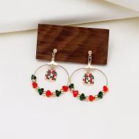 Tibetan Style Stud Earring, plated, Christmas Design & fashion jewelry & different styles for choice & for woman, nickel, lead & cadmium free, 30x45mm, Sold By Pair